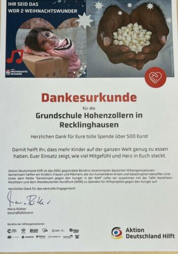 Spendenaktion WDR 2 Weihnachtswunder